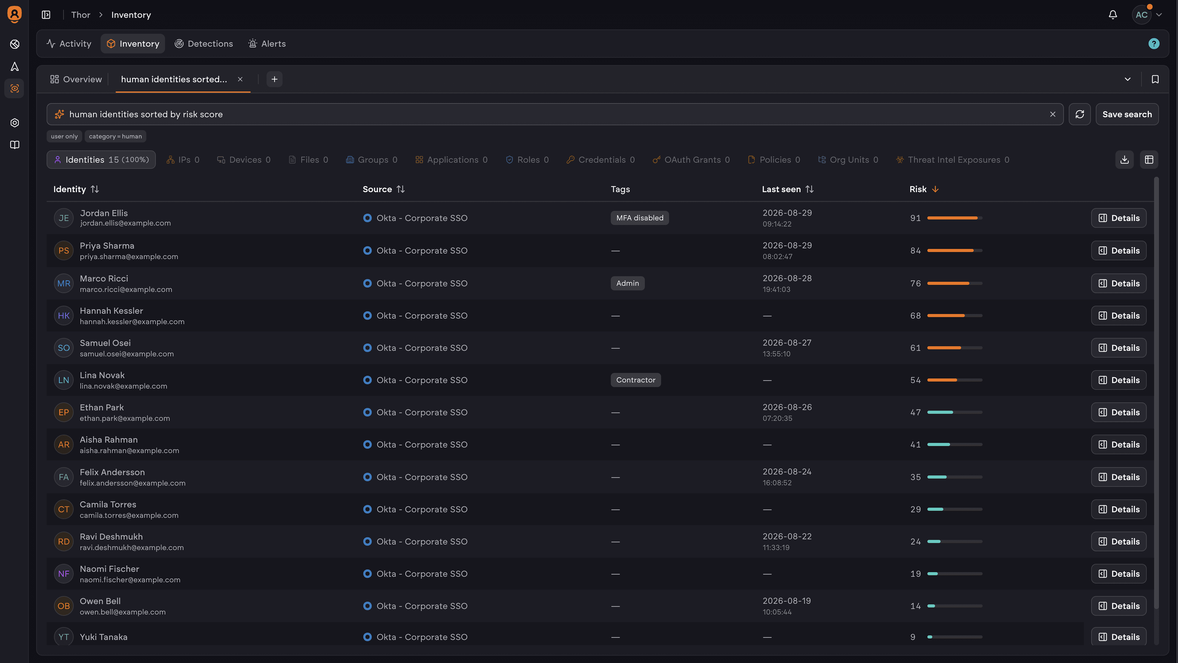 Natural-language query resolved into a filtered inventory view